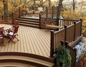 multi-level wooden deck renovation