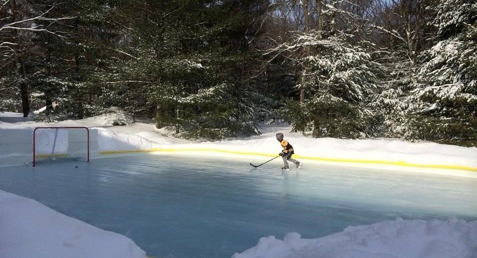skating on backyard ice rink