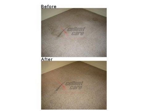 prima e dopo di moquette pulita