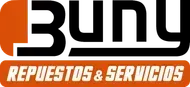 Logo de “Buny Repuestos & Servicios” en negro, blanco y naranja sobre fondo blanco.
