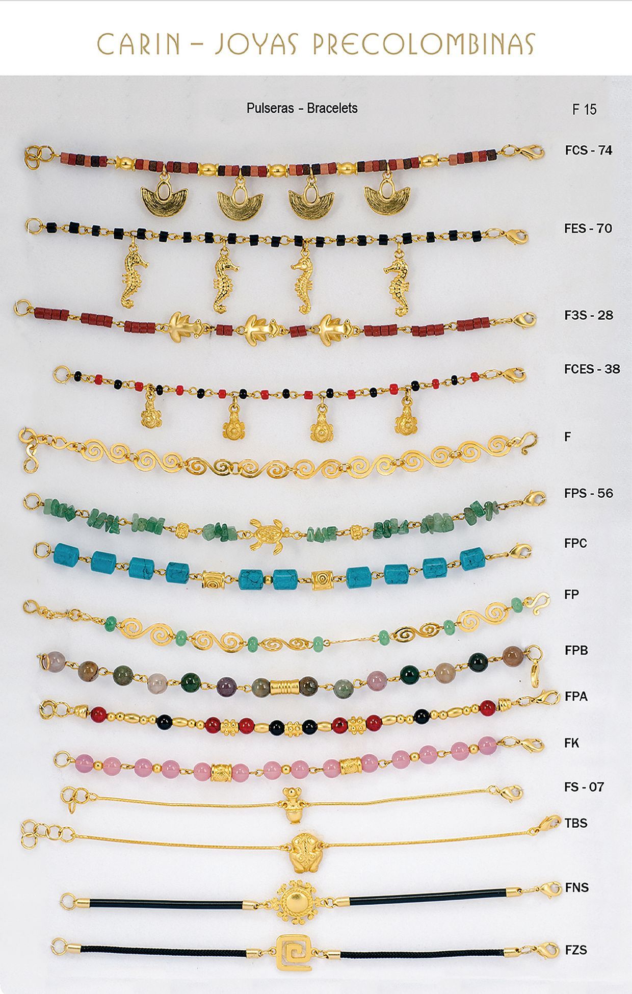 Pulsera precolombina artesanal bañada en oro