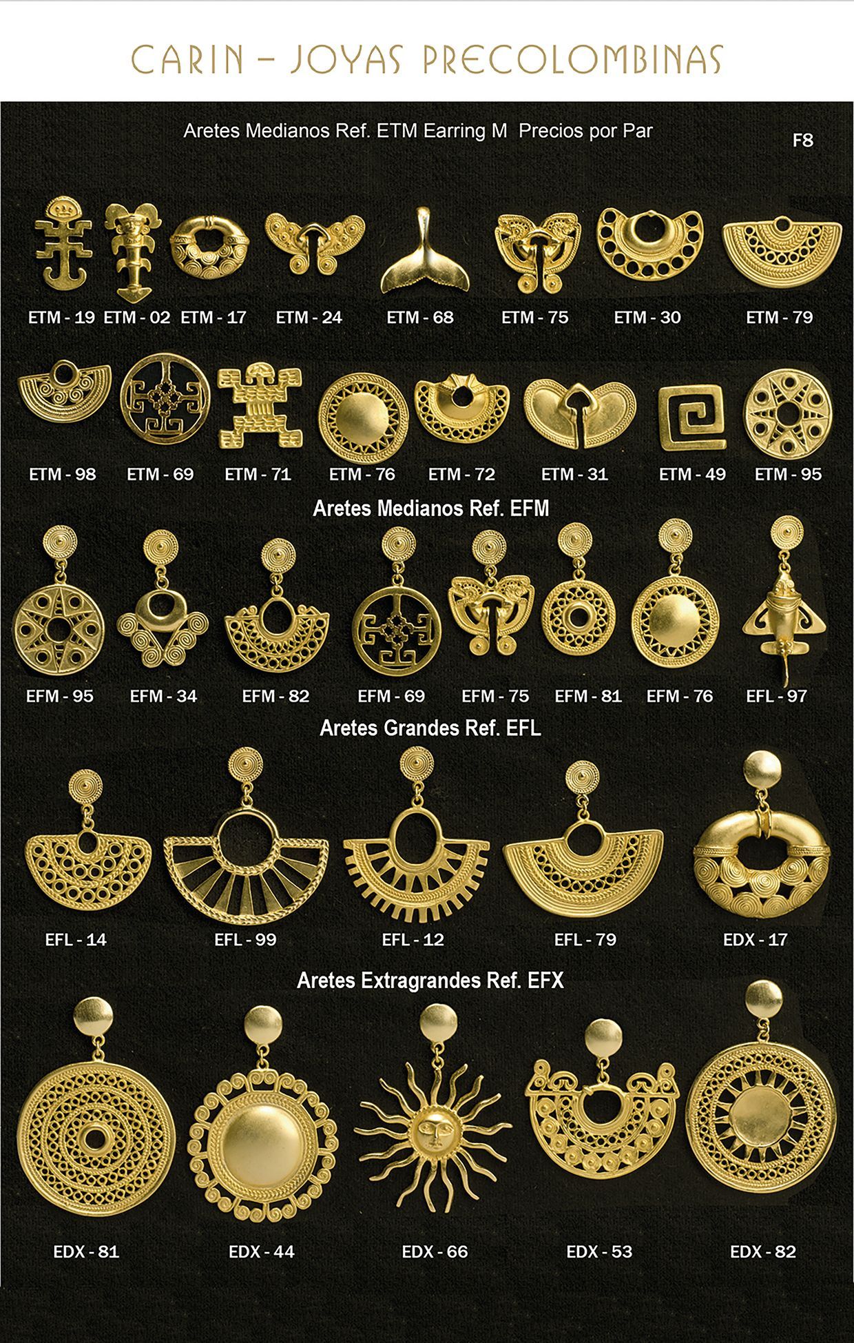Joyería precolombina: aretes únicos de diseño ancestral