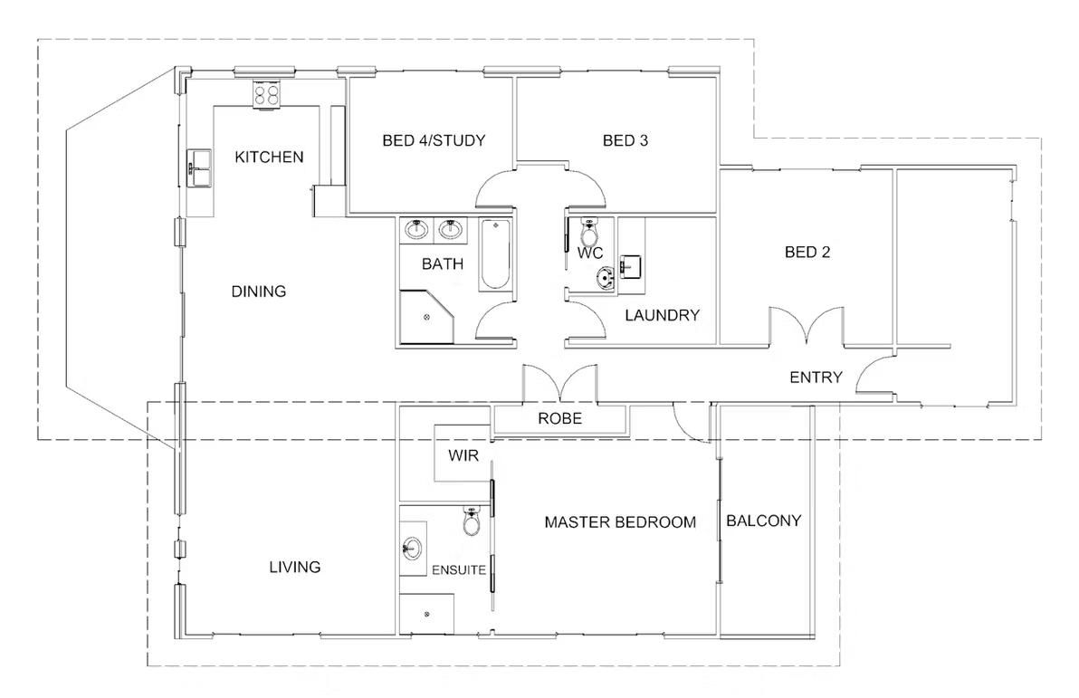 Home Floor Plan With Bedrooms, Bathrooms, and Living Areas — Mid North Coast Drafting & Construction in Taree, NSW