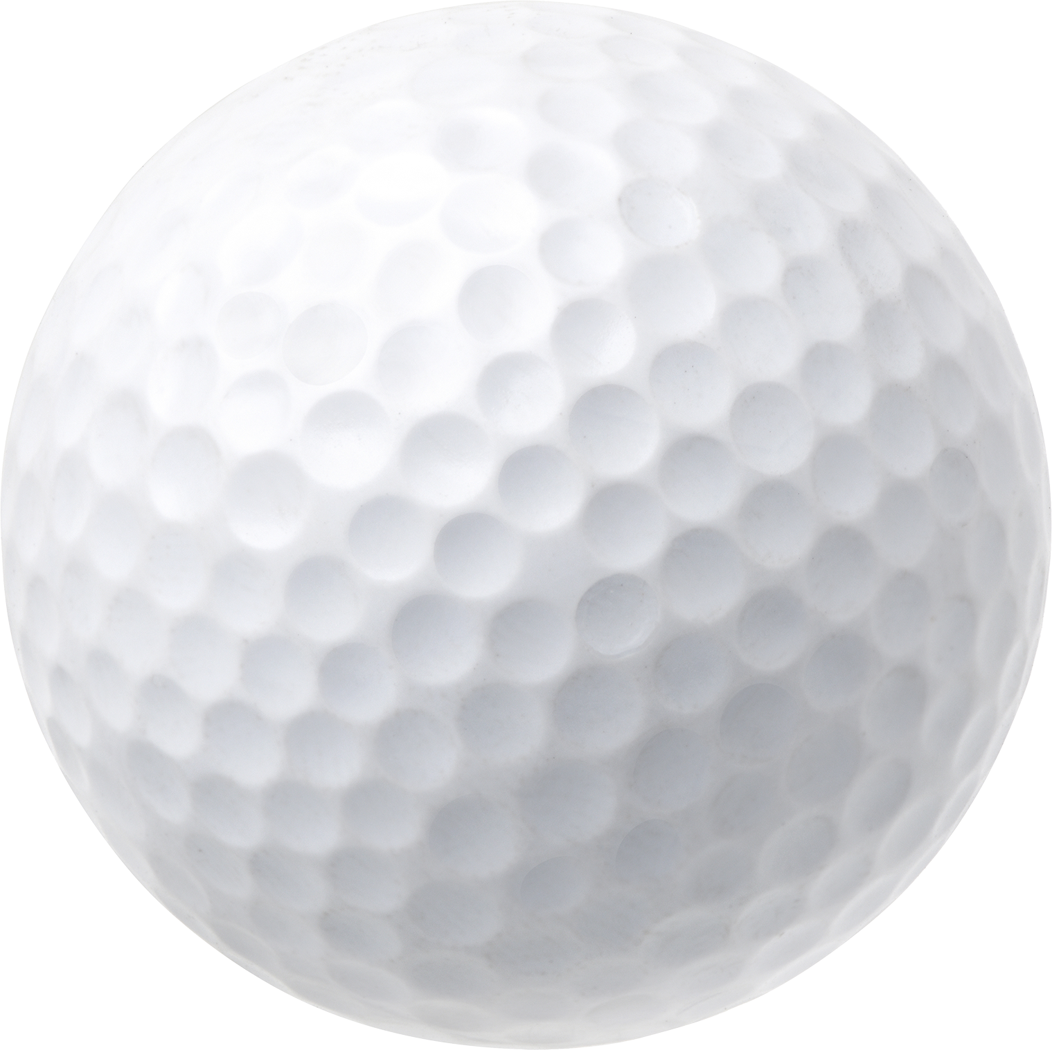 White golf ball with dimples.