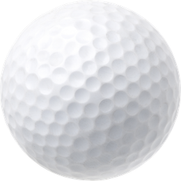 A close up of a white golf ball on a white background.