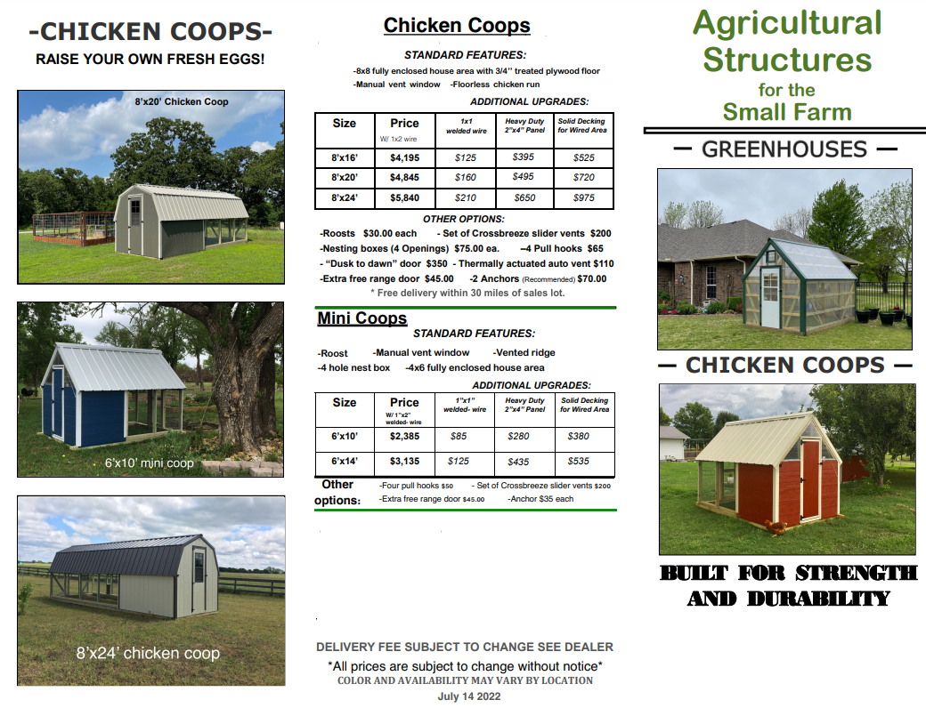 Chicken Coop Pricing