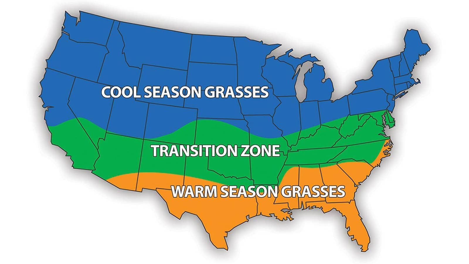 United States map of grass types