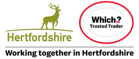 Hertfordshire trading standard approved and Which? Trusted trader logo