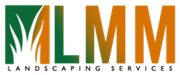 Logo for MLMM Landscaping Services with a green "M" featuring white grass silhouettes and orange "LMM" lettering.