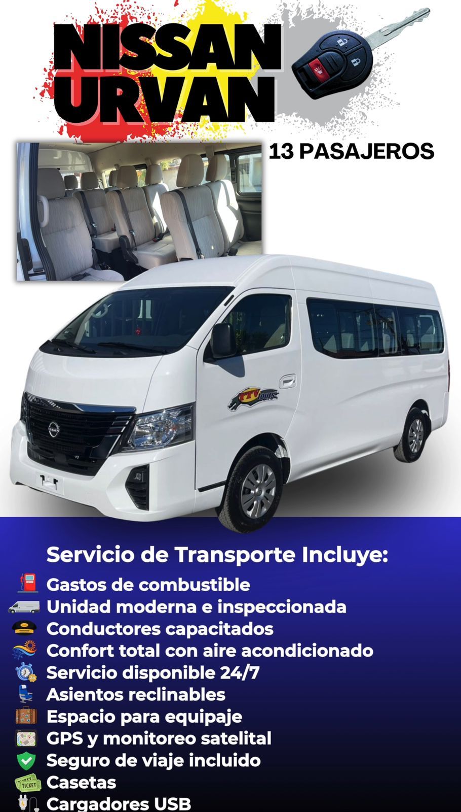servicio de transporte 13 pasajeros