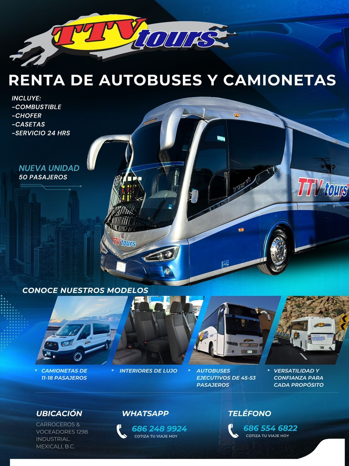 Renta de autobuses y camionetas
