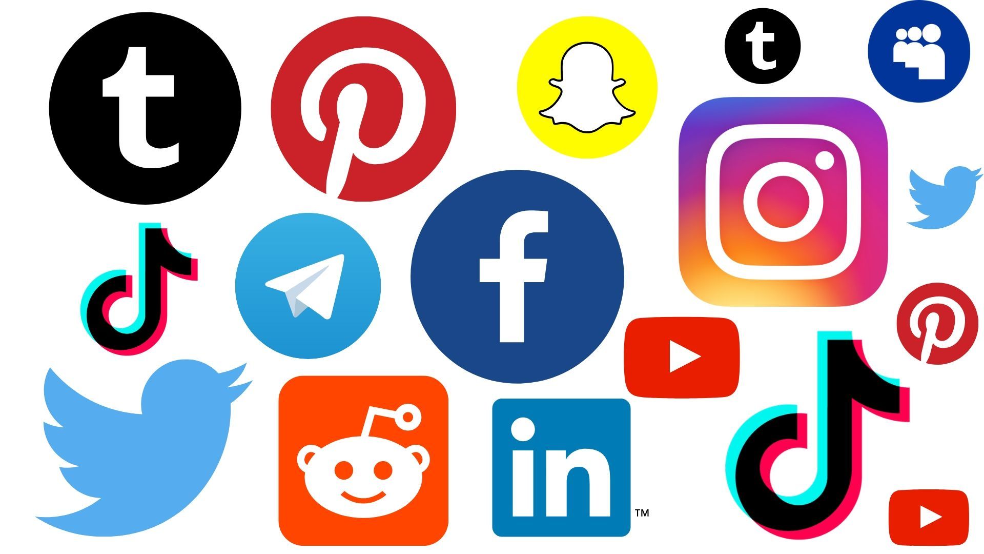 different social media icons