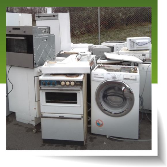 A pile of discarded appliance