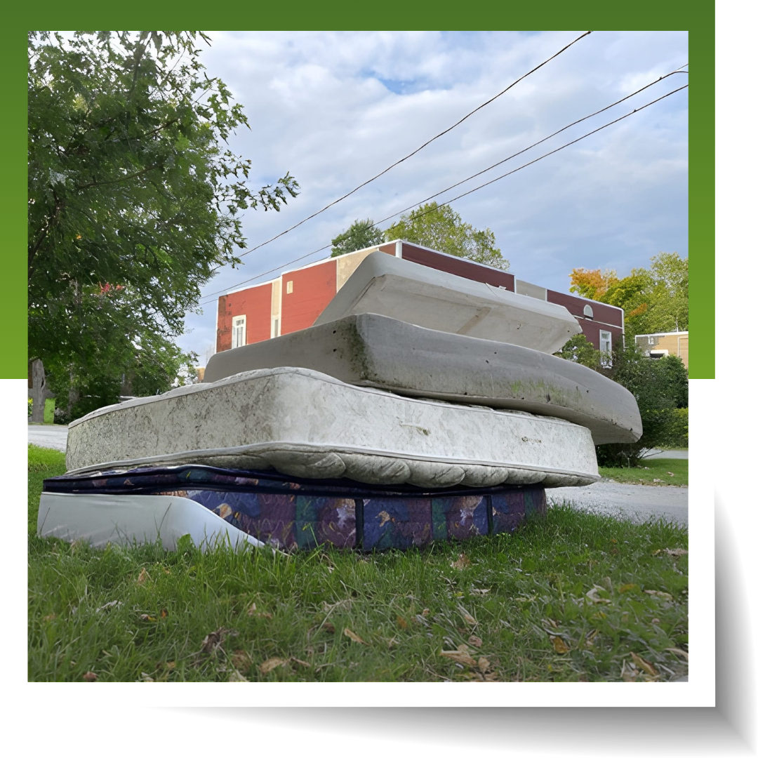 A pile of junk mattress