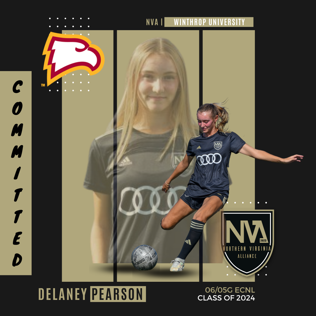 A poster for a female soccer player named Delaney Pearson