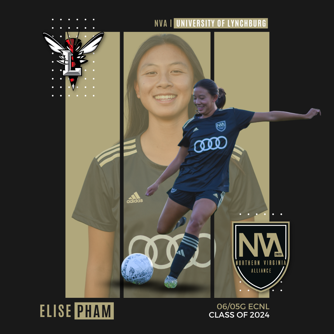 A poster of a soccer player with the name Elise Pham on it