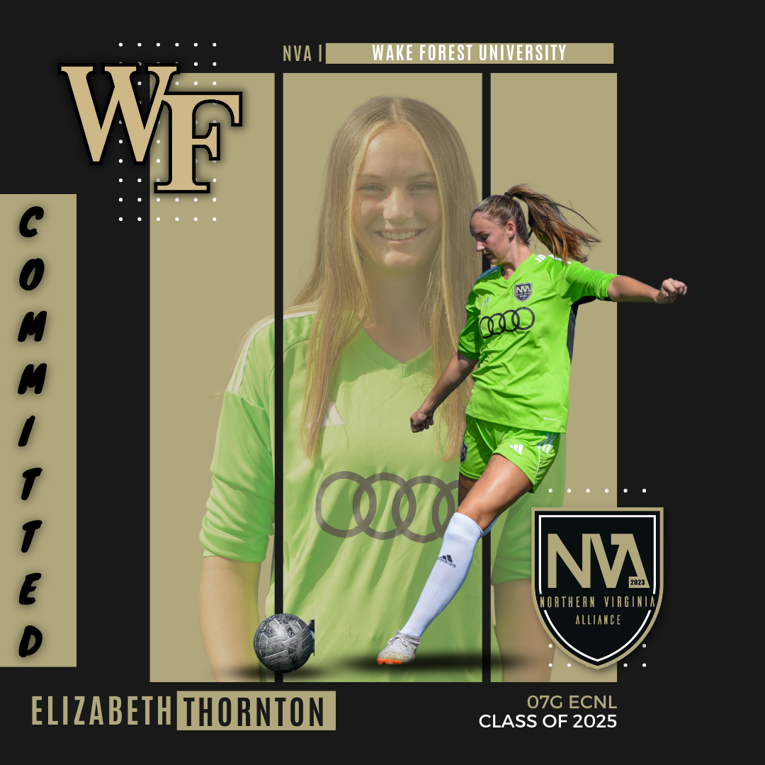 A poster for a soccer player named Elizabeth Thornton