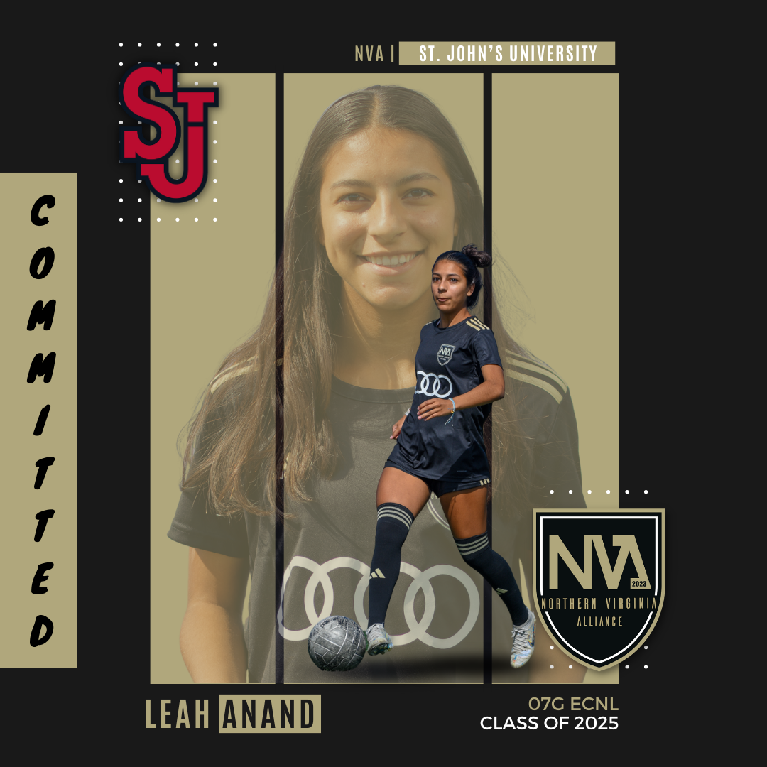 A poster for a soccer player named Leah Anand