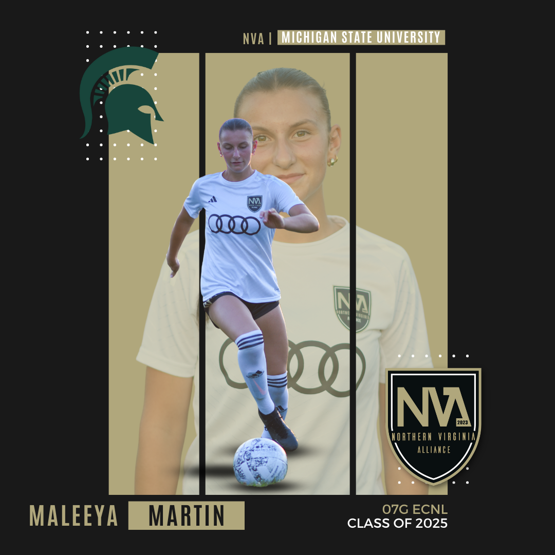A poster for a female soccer player named Maleeya Martin