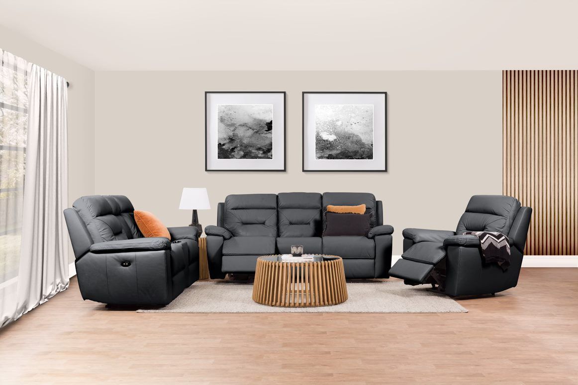 Black Leather Lounge Set — High-Quality Furniture in Warwick, QLD