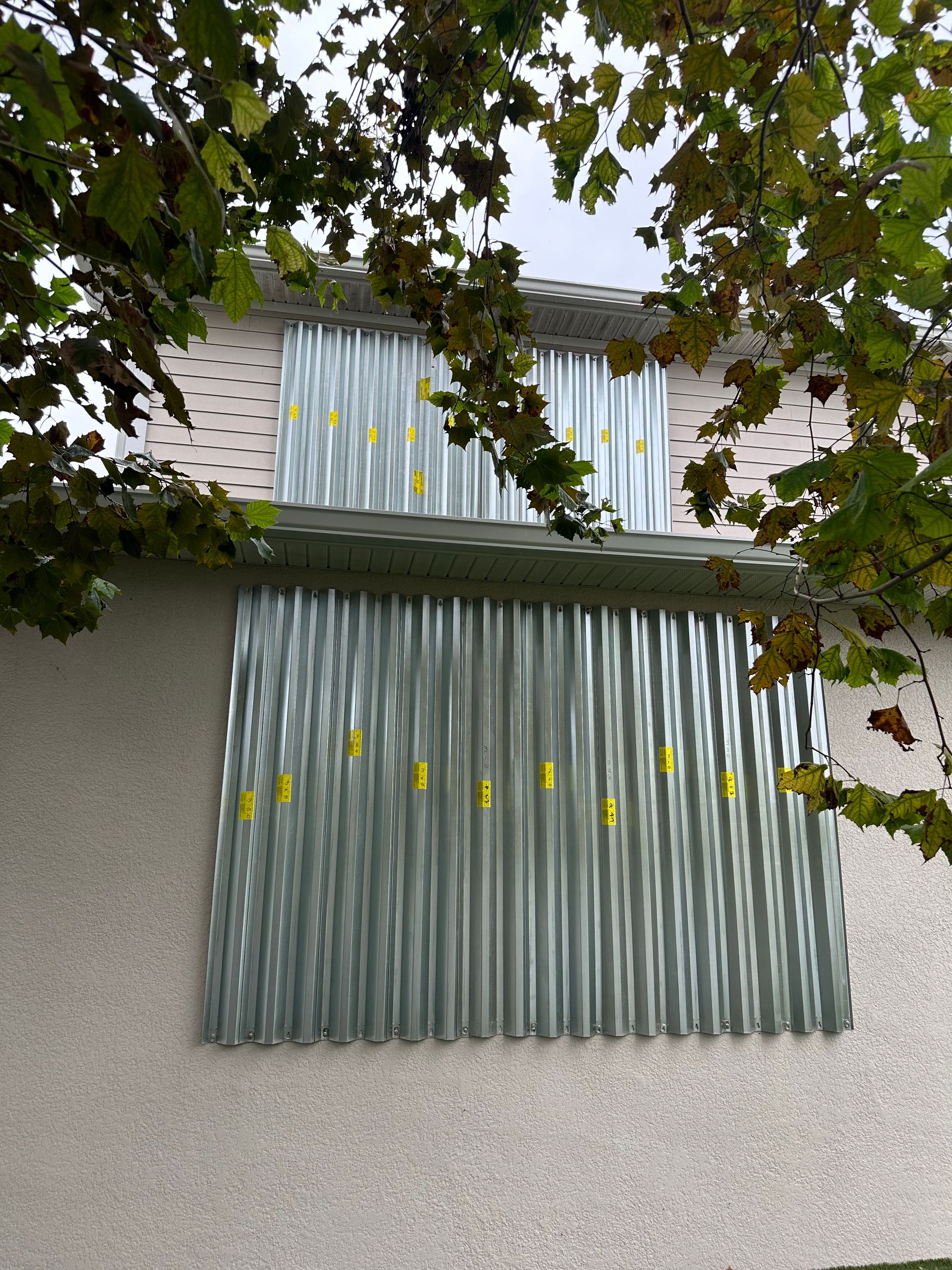 A building with a lot of corrugated metal on it
