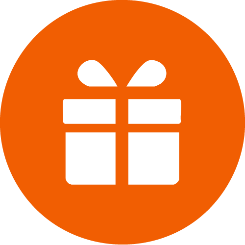 An icon depicting a gift.