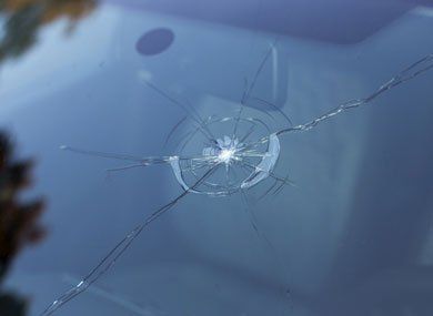 Auto glass with a rock chip in Portland, OR