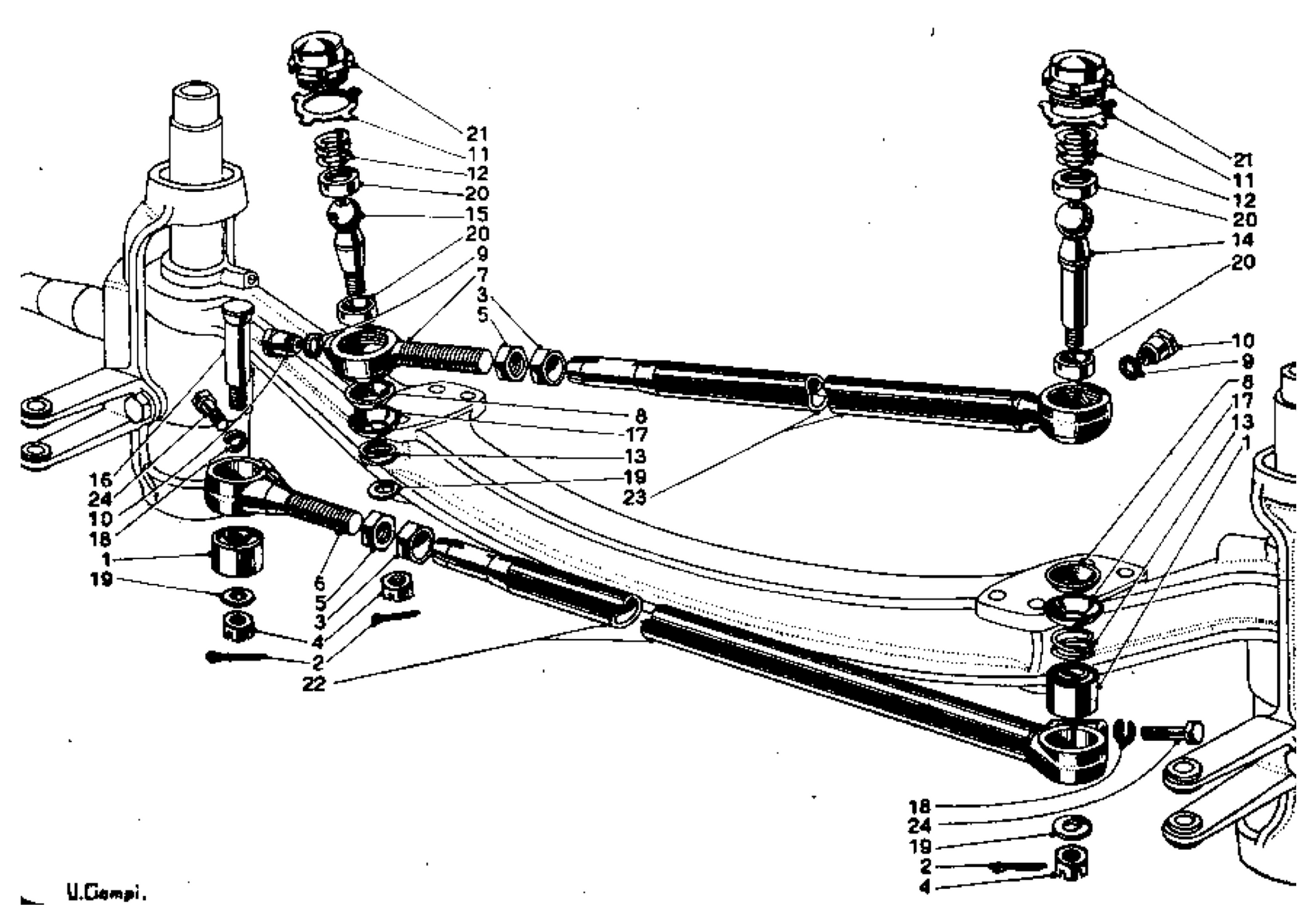 Lancia Aurelia a steering system tavola drawing