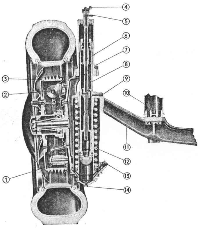 Lancia Aurelia front suspension sectional drawing