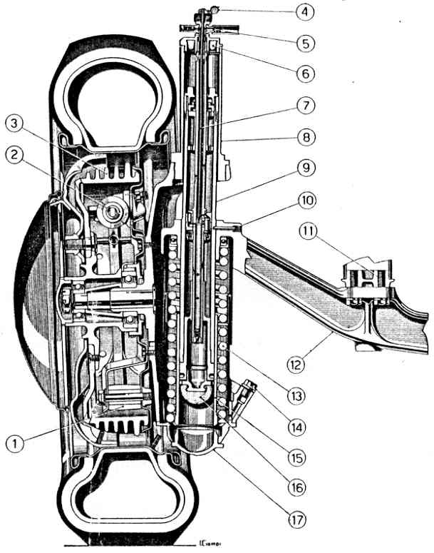 Lancia Aurelia front suspension sectional drawing
