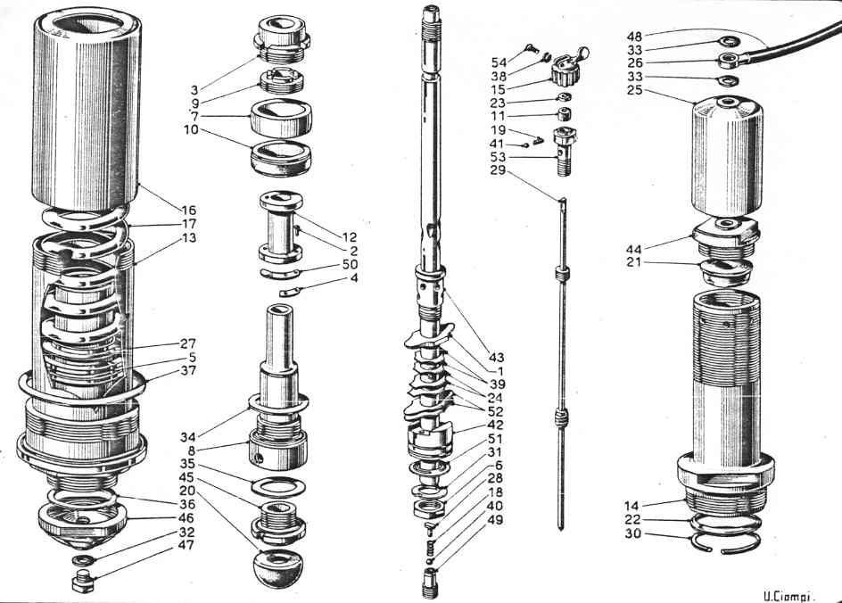 A black and white drawing of a flute with parts labeled