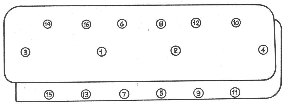 A black and white drawing of a table with numbers on it.