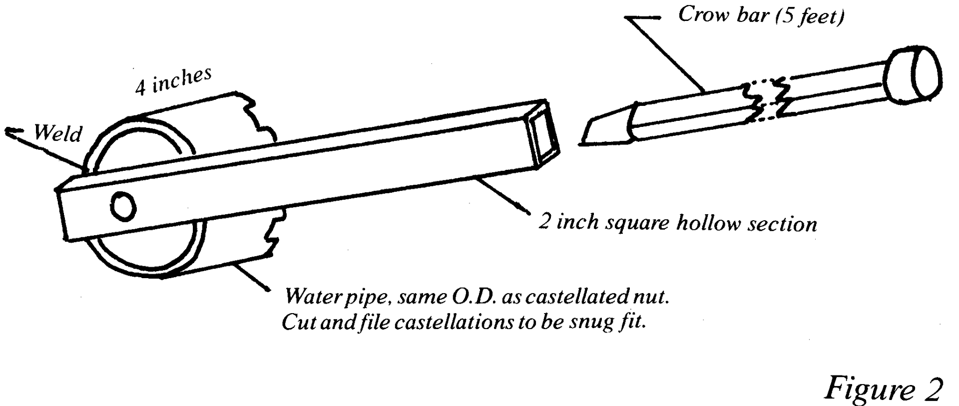 A black and white drawing of a piece of wood with a wheel on it.