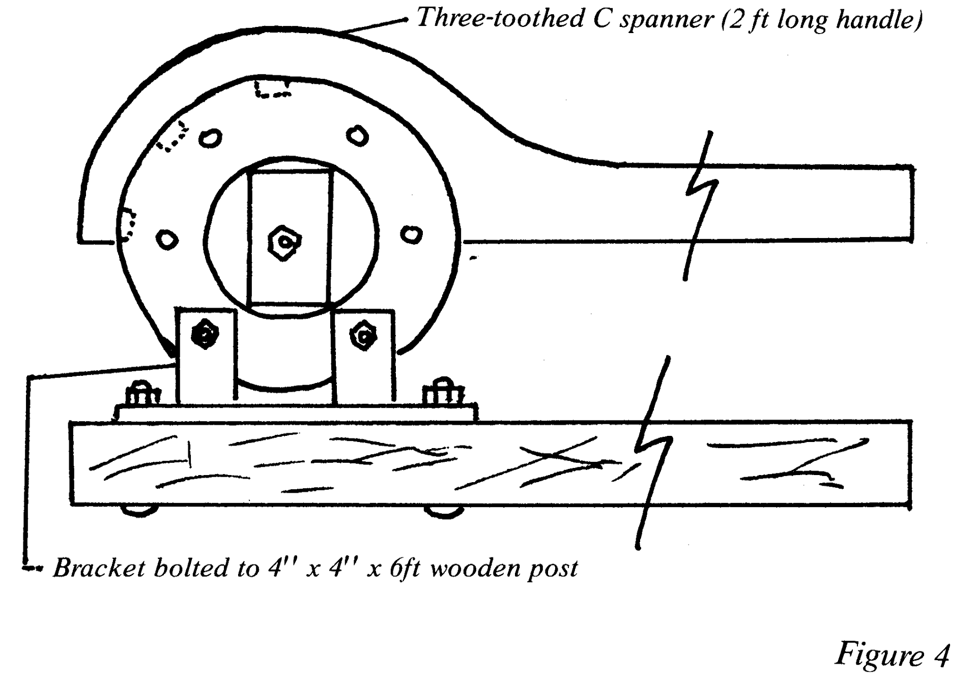 A black and white drawing of a machine with a long handle.