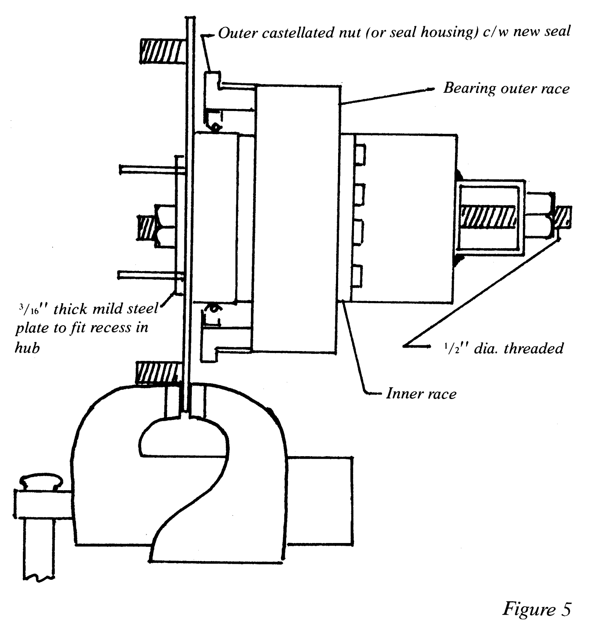 A black and white drawing of a machine with the words figure 5 on the bottom.