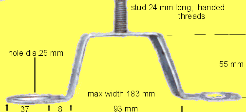 A diagram of a stud 24 mm long handed thread