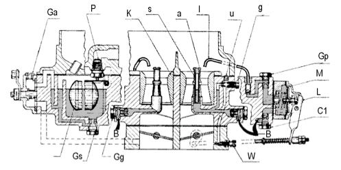 A black and white drawing of a machine with labels on it.