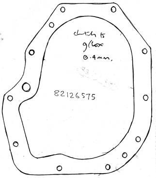 A black and white drawing of a clutch cover