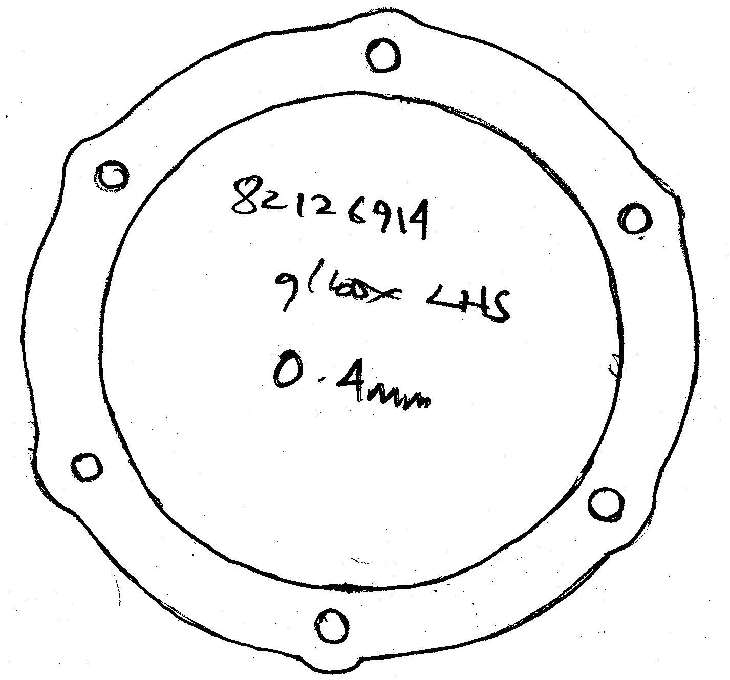 A black and white drawing of a circle with numbers on it