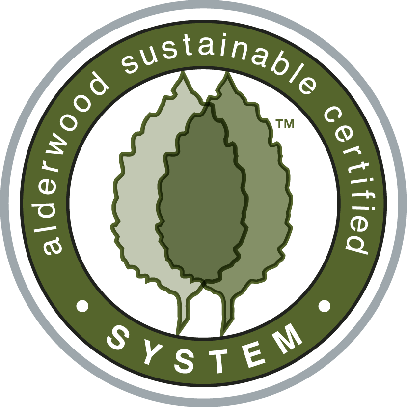 Alderwood sustainable certified system logo