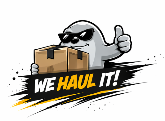 A cartoon ghost wearing sunglasses gives a thumbs-up while holding a box, the tagline