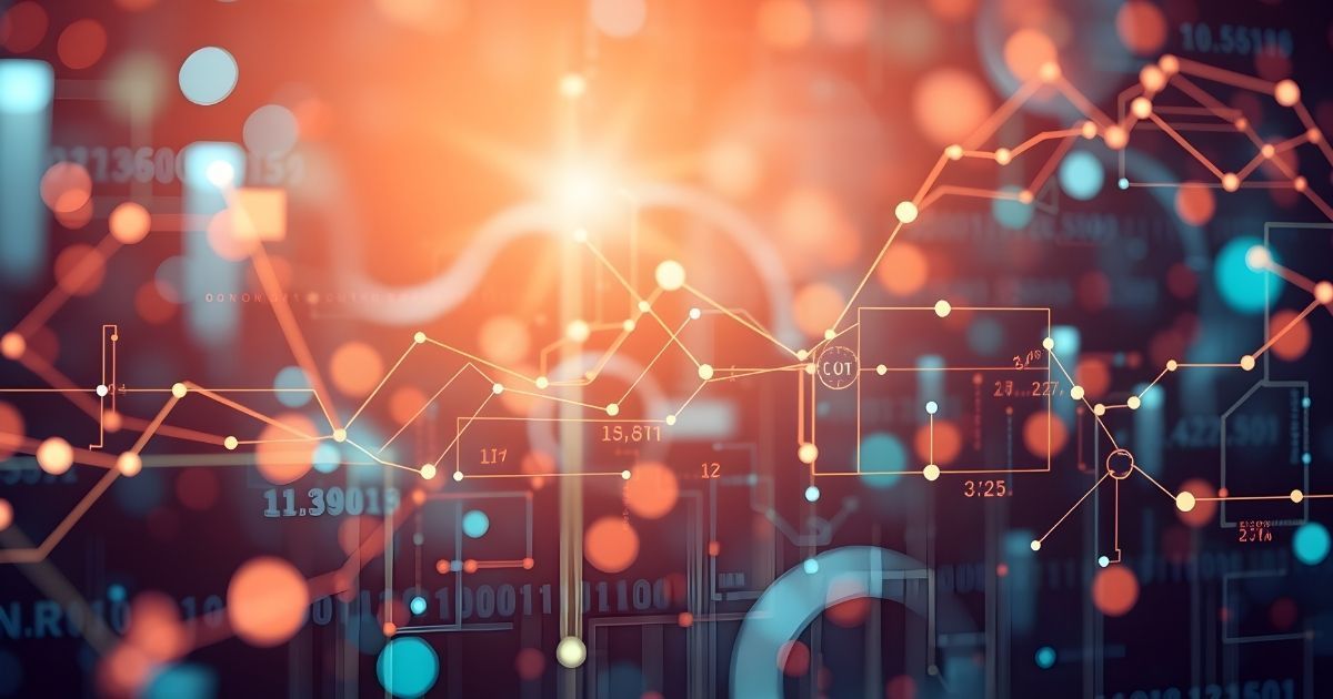 a dark blue background with light blending connecton lines attahed