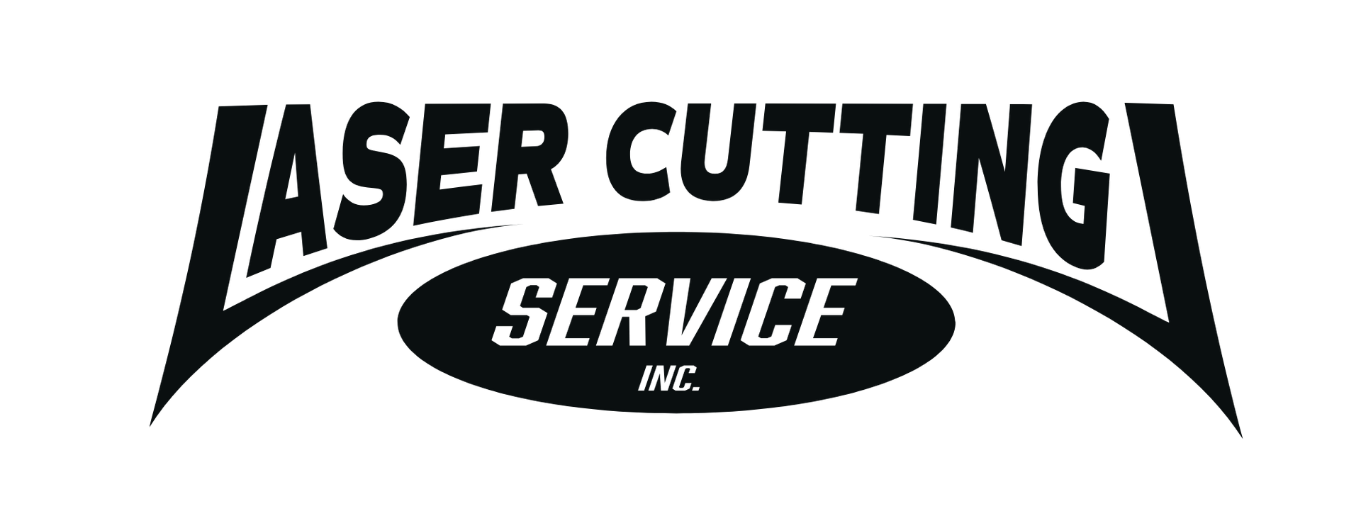 A black and white logo for aser cutting service incorporated