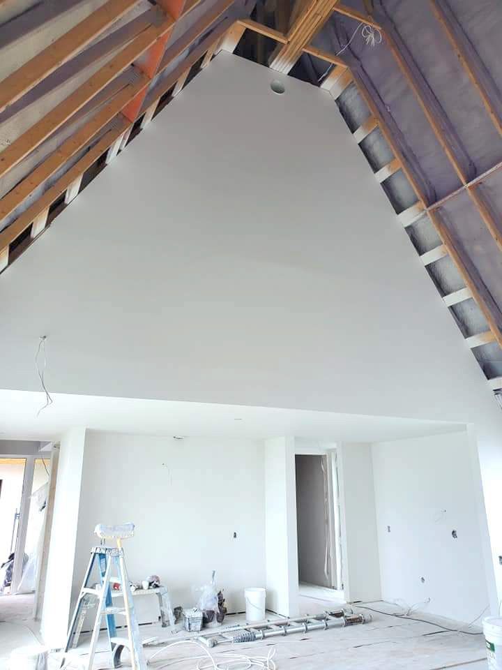 Vaulted commercial ceiling drywall