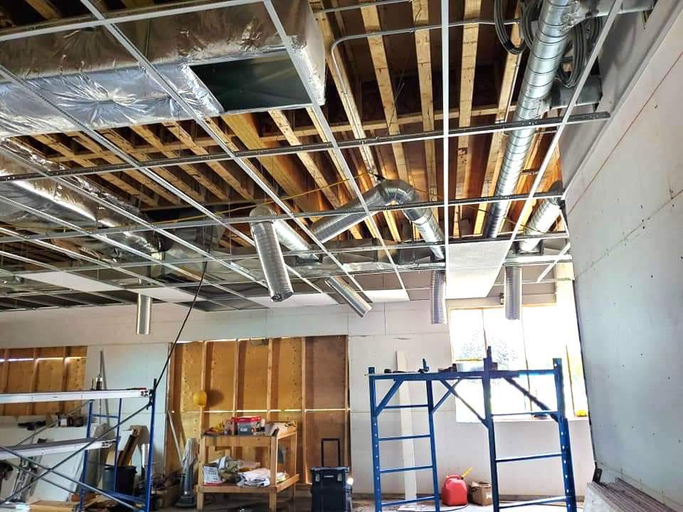 Showing an industrial drywall project in Belleville ON