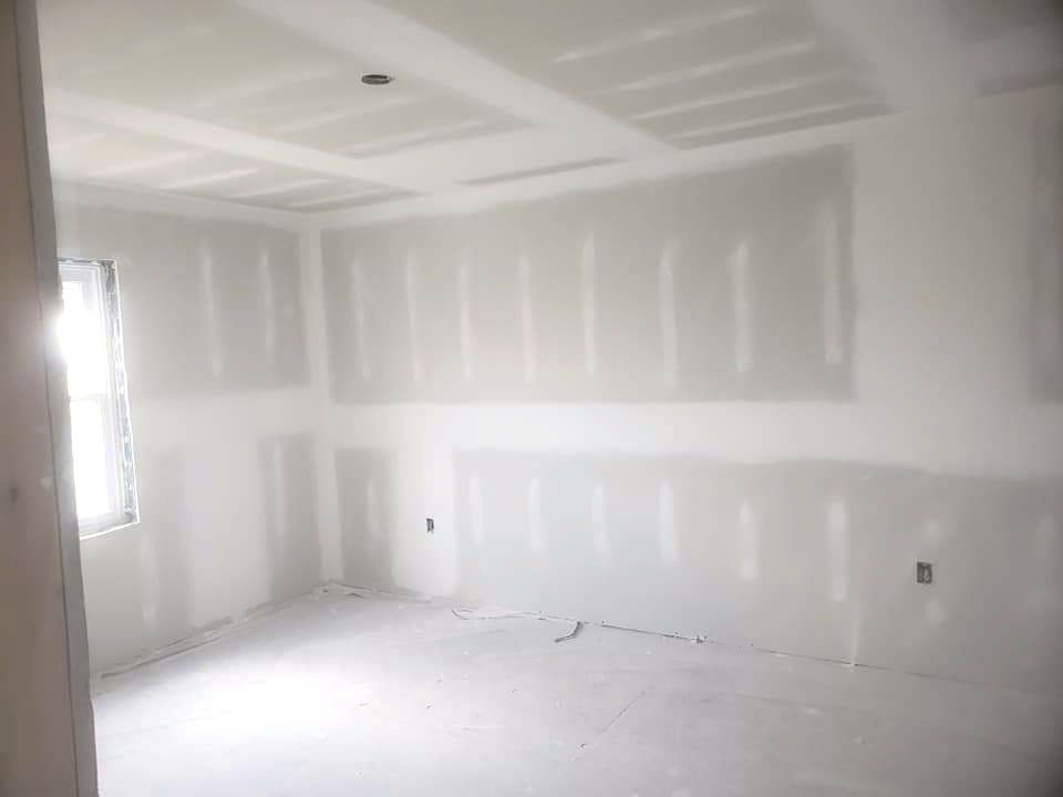 Looking into a room fully mudded and tapped