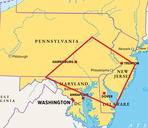 A map of pennsylvania is shown on a google map.