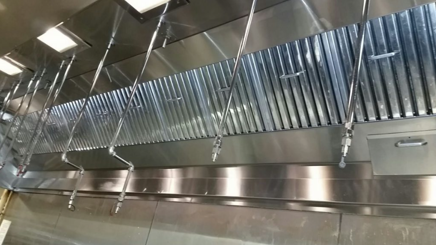 A picture of a fire extinguisher next to a picture of a hood.