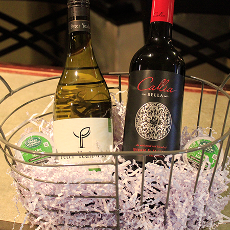 A gift basket with wine and champagne