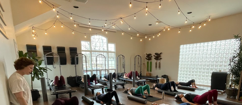 Classical pilates class at rise integrative therapy & pilates.